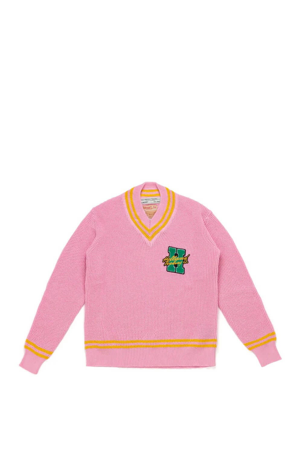 VISITOR Pink sweater with front logo patch. Composition: 100% Cotton HTC LOS ANGELES