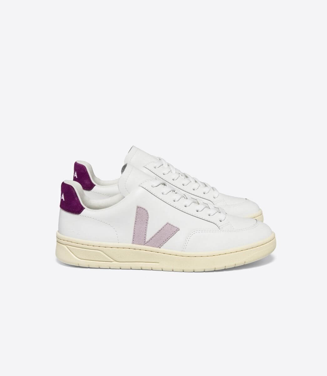 Veja V-12 Leather White Parme Magenta