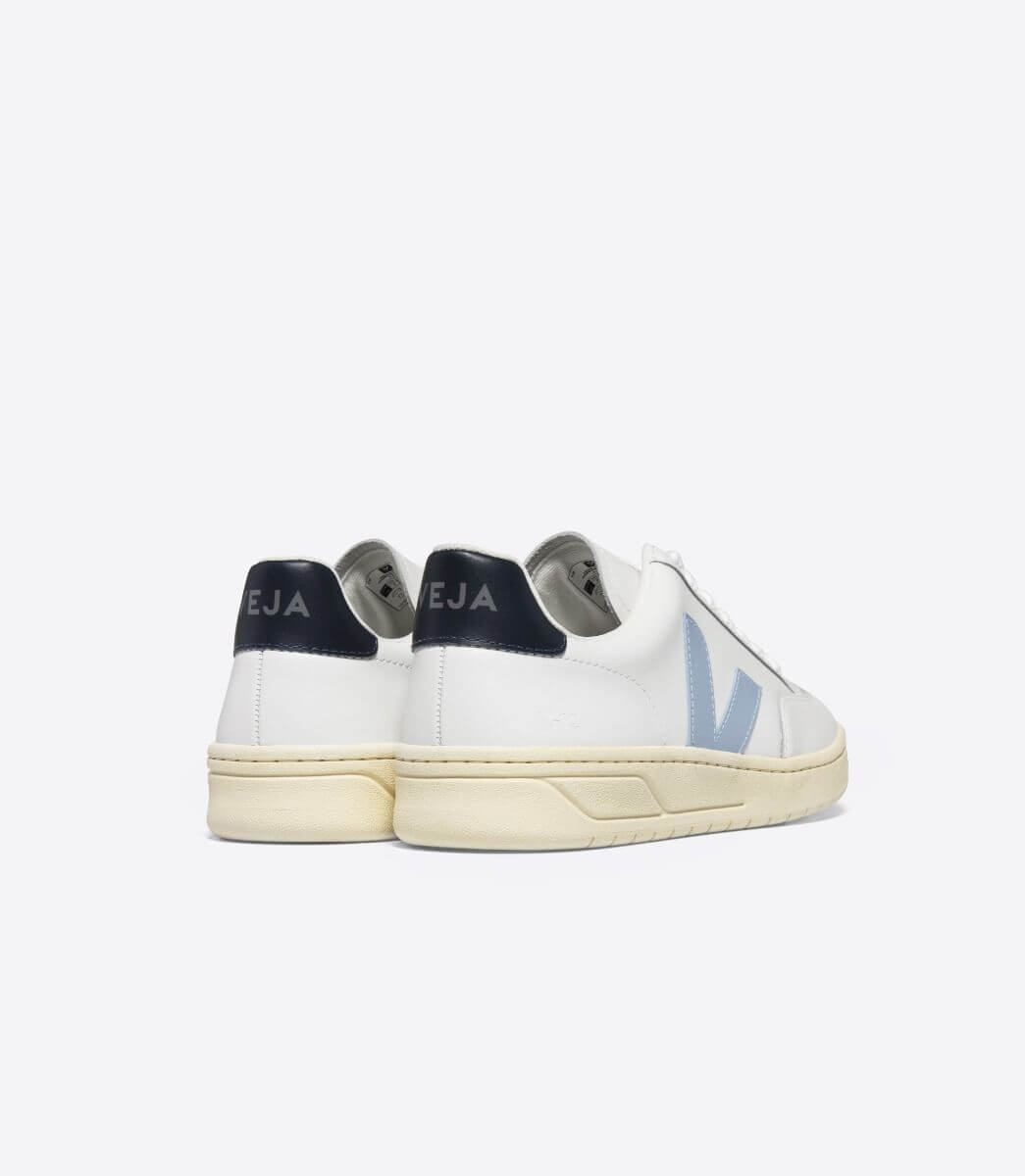 Veja V-12 Leather White Steel Nautico